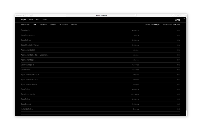AMZ Arquitetos — Website, imagem 9